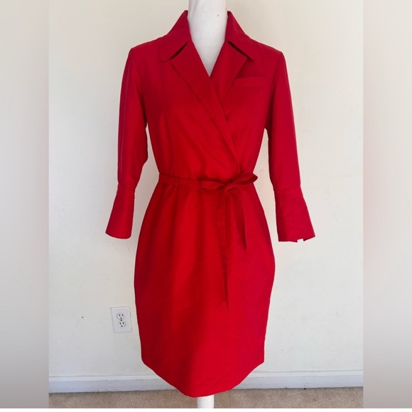 Delta Flight Attendant Uniform Red Wrap Dress by Richard Tyler Size 6 NWT - Picture 2 of 8